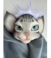 GREY CAT PUPPET 12cm