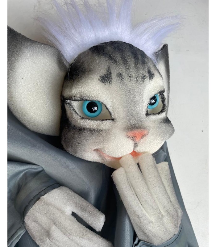 FANTOCCIO GATTO GRIGIO 12cm
