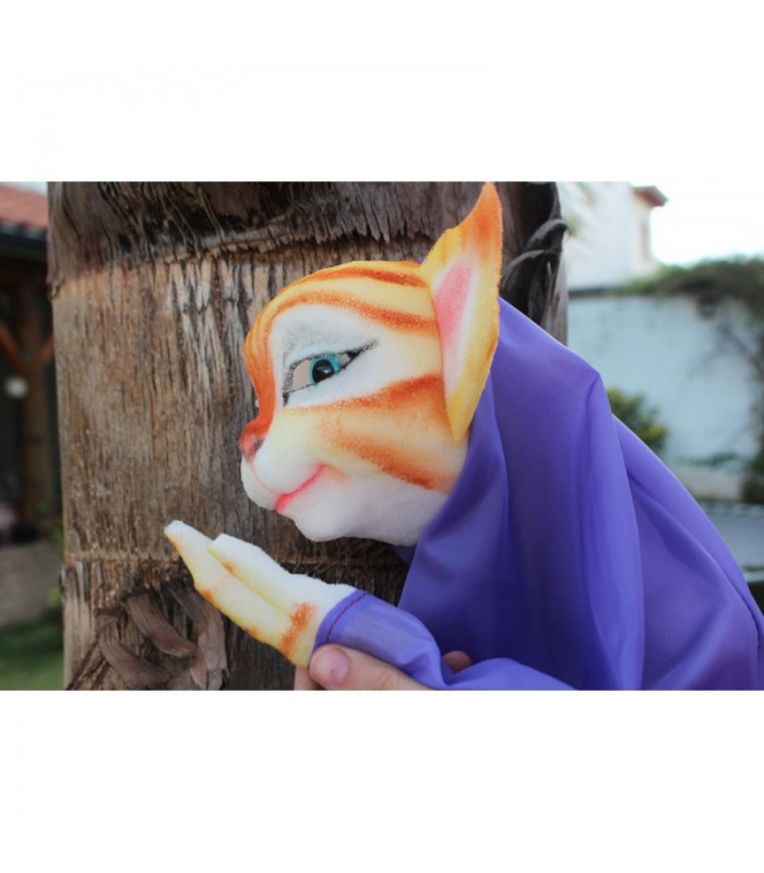 GATO GRANDE NARANJA GESTUAL TÍTERE