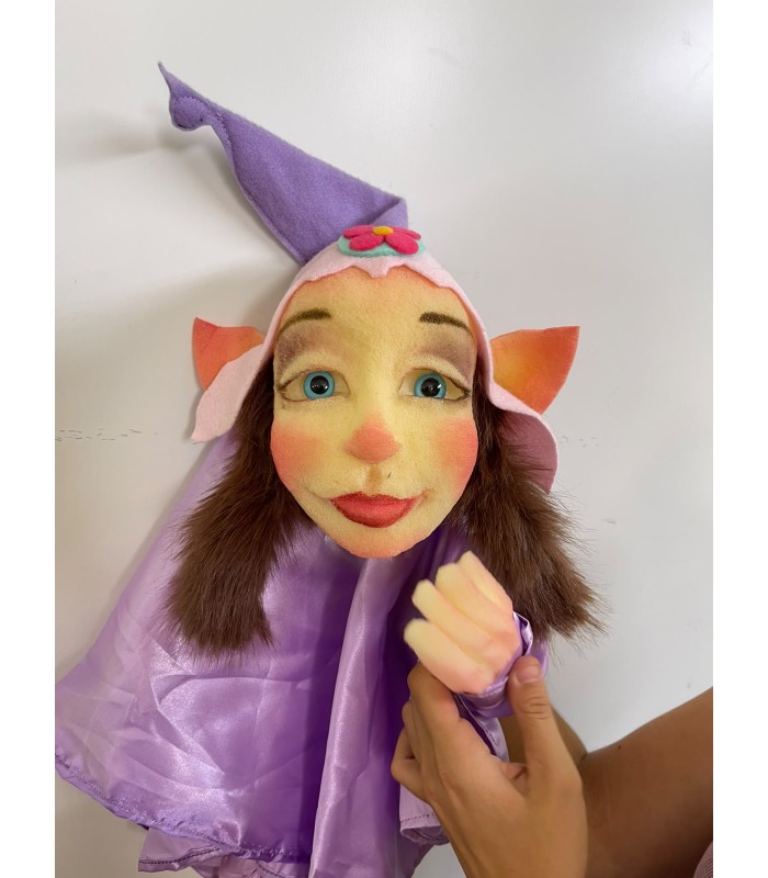 BRUNETTE BIG FAIRY GESTURAL PUPPET